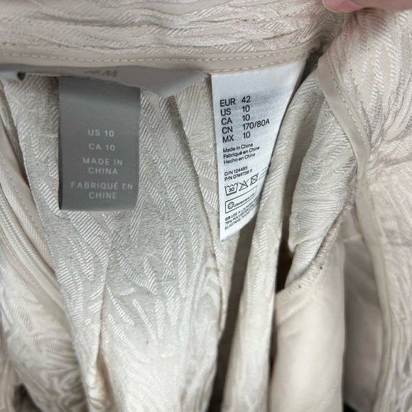 H&M Textured Jacquard A-Line Skirt Cream White Size 10 Elegant - Picture 4 of 6